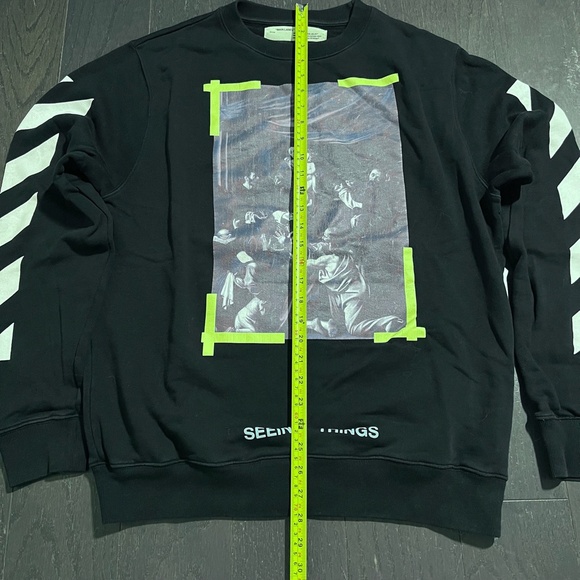 Off-White Seeing Things Caravaggio Crewneck Cotton Jumper in Black Medium - Picture 6 of 8